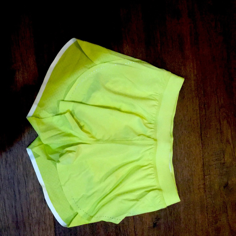 neon yellow lululemon shorts